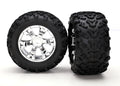 Traxxas Assembled Glued Geode Chrome RC Wheel & Tyre Set