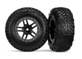Traxxas 5889R - Tires & Wheels Assembled Black Satin Chrome Beadlock (789133197361)