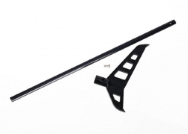 zTraxxas 6352 - Tail Boom (Black-Anodized)/ Tail Fin/ Screw (1) (769113554993)