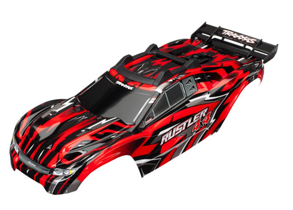 Traxxas 6718 - Body Rustler 4X4 Red Assembled (7650676277485)