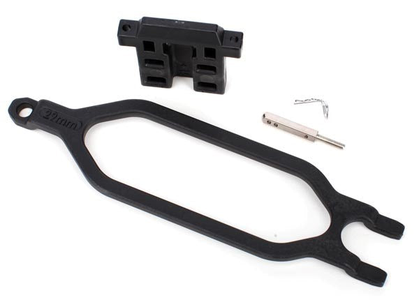 Traxxas 6727X - Hold down battery/ hold down retainer/ battery post/ angled body clip (allows for installation of taller multi-cell batteries) (769272086577)