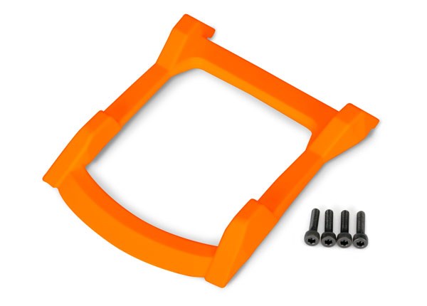 Traxxas 6728T Skid plate roof (body) (orange)/ 3x12 CS (4) (8827994833133)