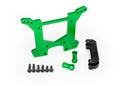 Traxxas 6738G Shock tower rear 7075-T6 aluminum (green-anodized) (1)/ body mount bracket (1) (7637924872429)