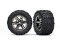 Traxxas 6774X - 2.8' RXT black chrome wheels Talon Extreme tires foam inserts (2) (7637908390125)