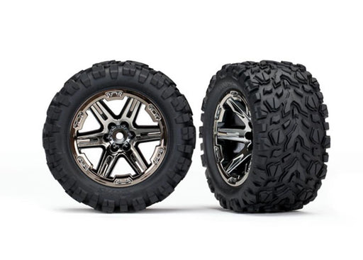 Traxxas 6774X - 2.8' RXT black chrome wheels Talon Extreme tires foam inserts (2) - Hobby City NZ