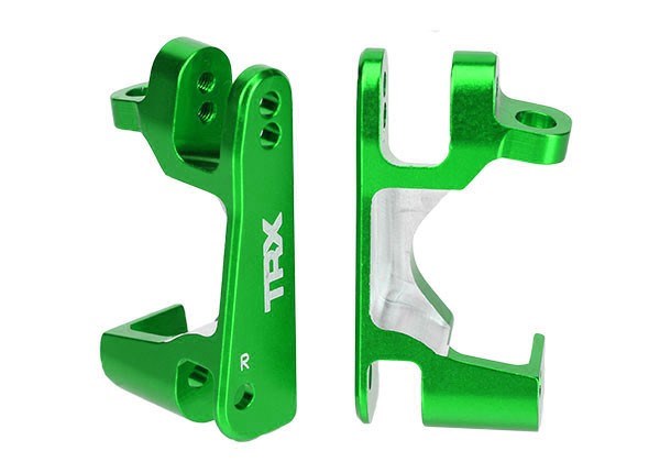Traxxas 6832G Caster blocks (c-hubs) 6061-T6 aluminum (green-anodized) left & right (7617508212973)