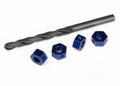 Traxxas 6869 - Wheel adaptors 12mm hex 6061-T6 aluminum (blue-anodized) (4) (10907532743)