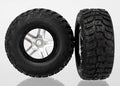 Traxxas Assembled Glued SCT Chrome Black Beadlock RC Wheel & Tyre Set (4WD f/r 2WD r)