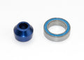 Traxxas 6893X - Bearing adapter 6160-T6 aluminum (blue-anodized) (1)/10x15x4mm ball bearing (blue rubber sealed) (1) (for slipper shaft) (7540682653933)