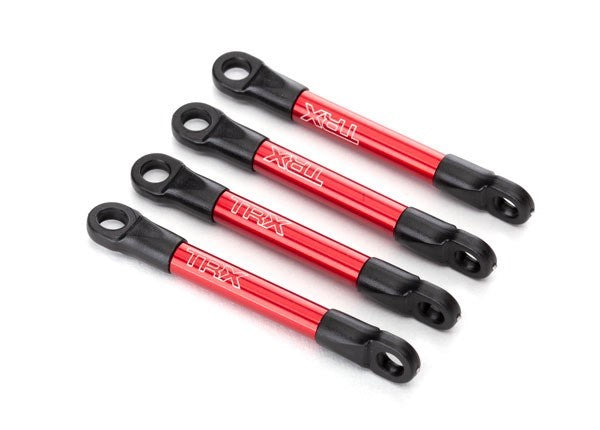 Traxxas 7018X - Push rods aluminum (red-anodized) (4) (assembled with rod ends)