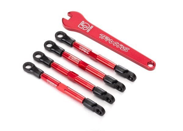 Traxxas 7038X - Toe Links Aluminum (Red-Anodized) (4) (Assembled With