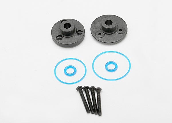 Traxxas 7080 - Cover plates differential (front or rear)/ gaskets (2)/ o-rings (2)/ 2x14mm BCS (3)