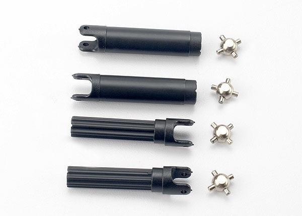 Traxxas 7150 - Half shafts left or right (internal splined half shaft (2)/external splined half shaft) (2))/ metal u-joints (4) (7540672266477)