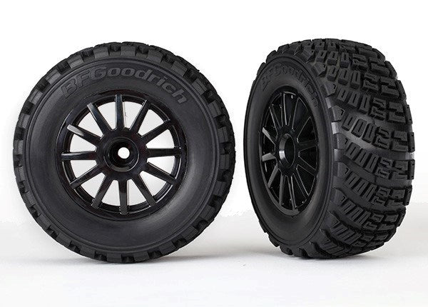 Traxxas 7473T - Black Wheels Gravel Pattern Tires (2) (7540684980461)
