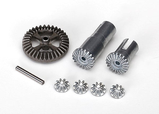 Traxxas 7579X - Gear set differential metal (output gears (2)/ spider gears (4)/ ring gear 35T (1)/ 2x14.8mm pin (1)) - Hobby City NZ