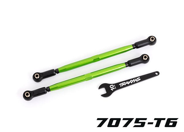 Traxxas 7897G Toe links front (TUBES green-anodized 7075-T6 aluminum stronger than titanium) (2) (8120436162797)