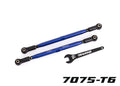 Traxxas 7897X Toe links front (TUBES blue-anodized 7075-T6 aluminum stronger than titanium) (2) (8120436326637)