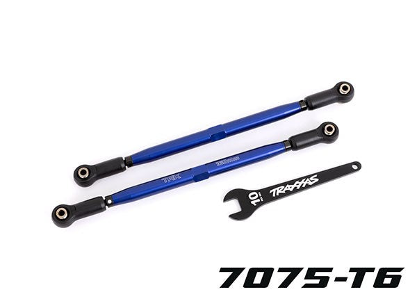 Traxxas 7897X Toe links front (TUBES blue-anodized 7075-T6 aluminum stronger than titanium) (2) (8120436326637)