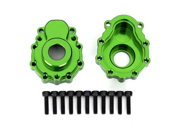 Traxxas 8251G Portal housings outer 6061-T6 aluminum (green-anodized) (2)/ 2.5x10 CS (12)
