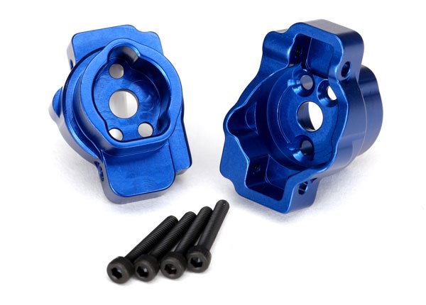 Traxxas 8256X Portal drive axle mount rear blue-anodized aluminum