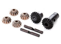Traxxas 8282 - Gear set differential (output gears (2) spider gears (4) spider gear shaft (2)) (769143767089)