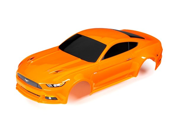 TRAXXAS 8312T Body Ford Mustang orange (painted decals applied) - Hobby City NZ