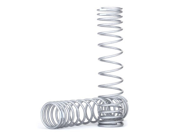 Traxxas 8444X Spring shock front (silver) (GTR) (progressive 0.833 rate white stripe) (2)