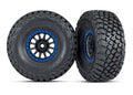 Traxxas 8474X Tires and wheels assembled glued (black with blue beadlock BFGoodrich Baja KR3) (8120451334381)