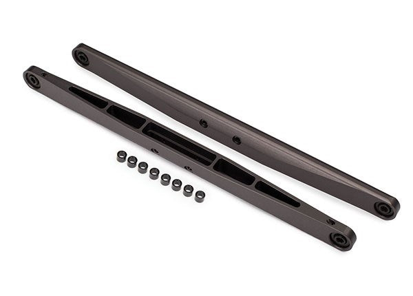 Traxxas 8544A Trailing arm aluminum (dark titanium anodized) (2) (assembled with hollow balls) (7650722513133)