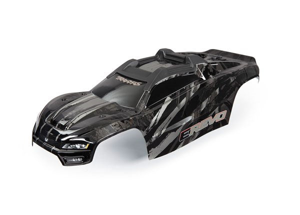 Traxxas 8611R Body E-Revo black (painted decals applied) - Hobby City NZ