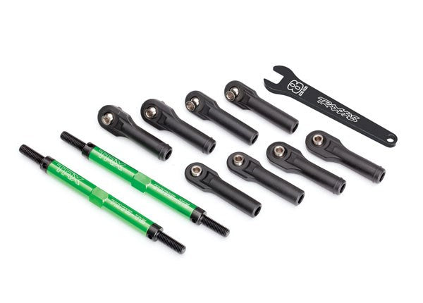 Traxxas 8638G Toe links E-Revo VXL (TUBES green-anodized) (144mm) (2) (7637916877037)
