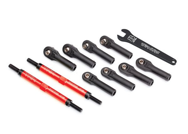 Traxxas 8638R Toe links E-Revo VXL (TUBES red-anodized) (144mm) (2) (8120377147629)