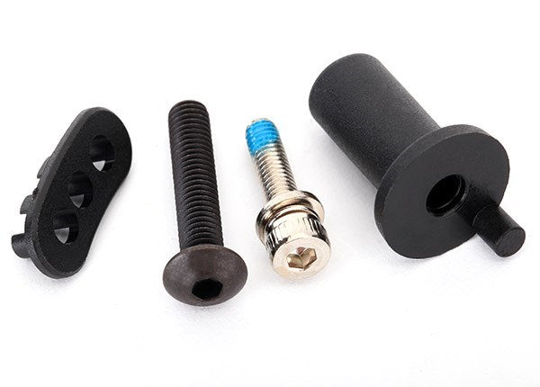 Traxxas 8661 - Motor mount hinge post/ fixed gear adapter/ 5x25mm BCS (1)/ 4x16mm CS with split and flat washer (1)