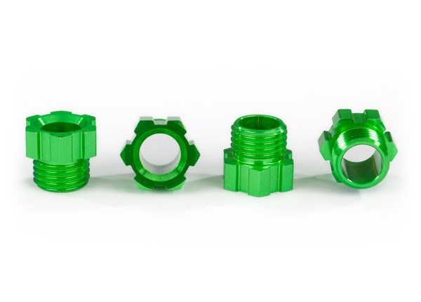 Traxxas 8886G - Stub axle nut aluminum (green-anodized) (4) (8828002533613)