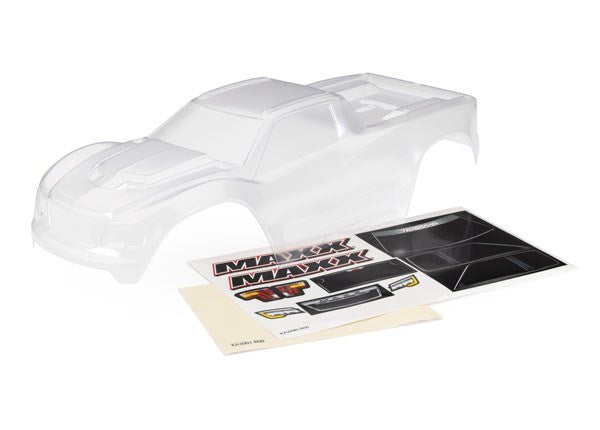 Traxxas 8918 - Body Maxx (clear requires painting)/ window masks/ decal sheet (fits Maxx with extended chassis (352mm wheelbase)) - Hobby City NZ