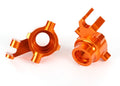 Traxxas 8937A Steering blocks 6061-T6 aluminum (orange-anodized) left & right (7617511227629)