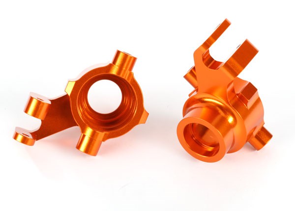 Traxxas 8937A Steering blocks 6061-T6 aluminum (orange-anodized) left & right (7617511227629)