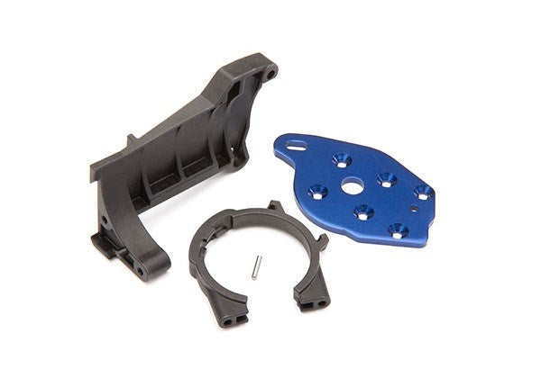 Traxxas 8960 - Motor mounts (front and rear)/ 4x10 BCS with split and flat washers (1)/ pin (1) (7654629212397)