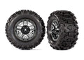 Traxxas 9072 BLACK CHROME 2.8 WHEELS SLEDGEHAMMER TIRES (2) (7461512839405)