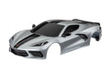 Traxxas 9311T Body Chevrolet Corvette Stingray complete (silver) (painted decals applied) (8828010234093)