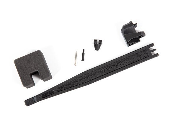 Traxxas 9324 - Battery hold-down/ battery clip/ hold-down post/ screw pin/ pivot post screw/ foam spacer (for 300mm wheelbase) (8828006007021)