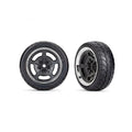 Traxxas 9372 - Tires and wheels assembled glued (black with chrome wheels 2.1" Response tires) (front) (2) (8828008399085)