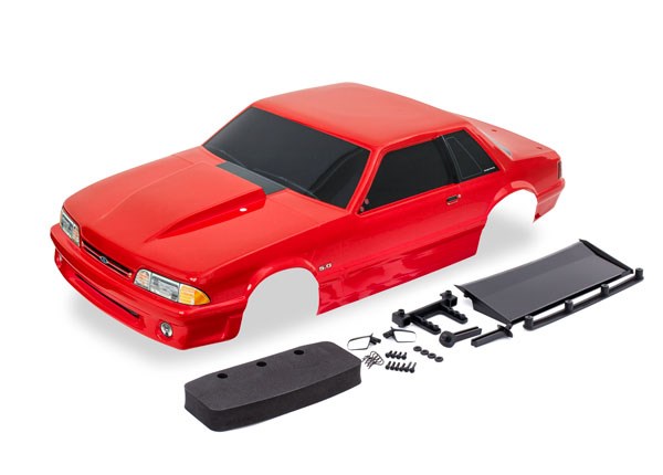 Traxxas 9421R Body Ford Mustang Fox Body red (painted decals applied)