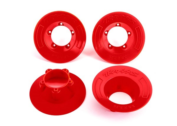 Traxxas 9569R Wheel covers red (4) (fits #9572 wheels) (8120441864429)