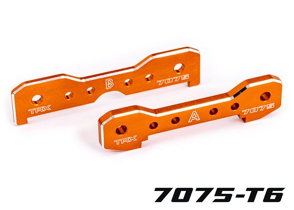 Traxxas 9629T Tie bars front 7075-T6 aluminum (orange-anodized) (fits Sledge) (8120464736493)
