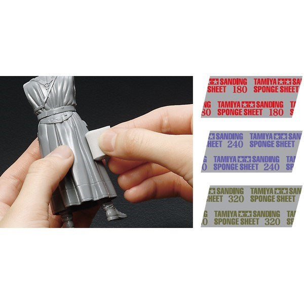 Tamiya 87163 Sanding Sponge Sheet - 320 Grit (1 Sheet)