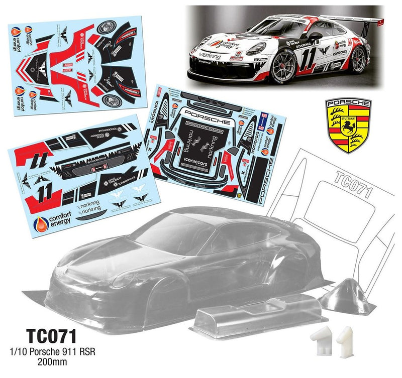 Team C TC321-91 TC321 1/10 Porsche 911 RSR 190mm 91 Decal Sheet by Team C