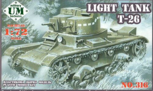 Unimodel 316 1/72 LIGHT TANK T-26 (TWIN TURRET - model 1931 ) - Hobby City NZ (8967486406893)