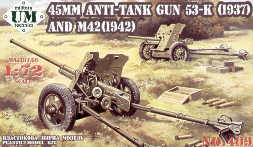 Unimodel 409 1/72 45mm AT gun model 1937 model 1942 (8967486603501)