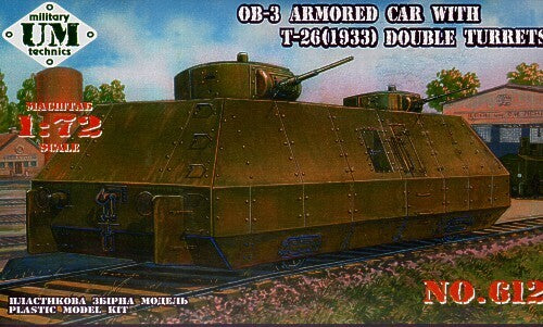 Unimodel 612 1/72 OB.-3 armored car with T-26 (1933 double turret) (8967486898413)